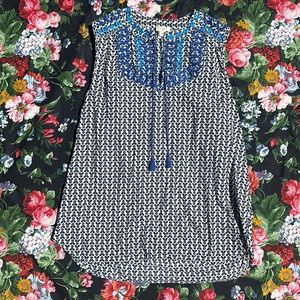 J.Crew Sleeveless blouse dazzling south western embroidery 🧵 size 6